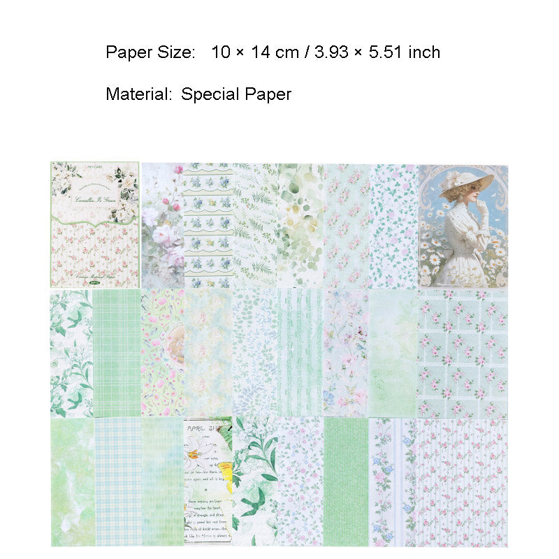 50 Pcs Basic Floral Scrapbook Paper QFHJ
