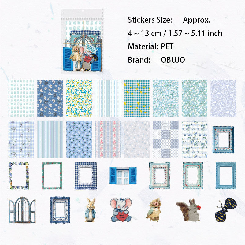 45 Pcs Floral Journal Paper and Sticker Kit HYYY
