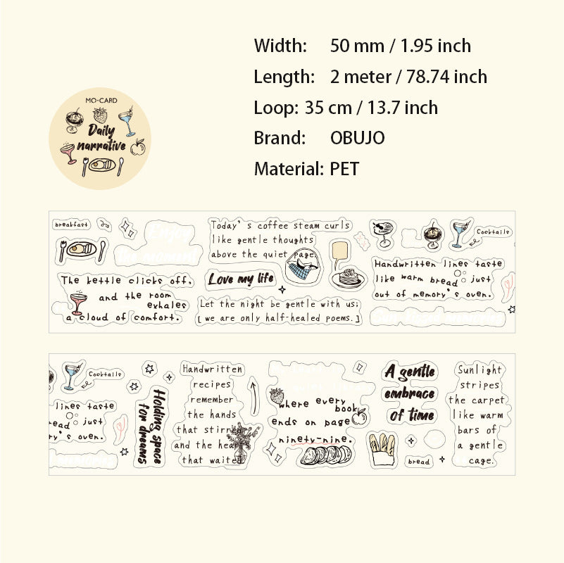 1 Roll Quote Words PET Stickers JDXT