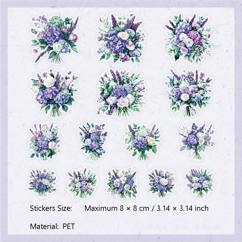 15 Pcs Seasonal Flower PET Stickers SJFH