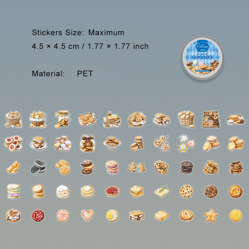 100 Pcs Cake Dessert Choclate PET Stickers YGMS