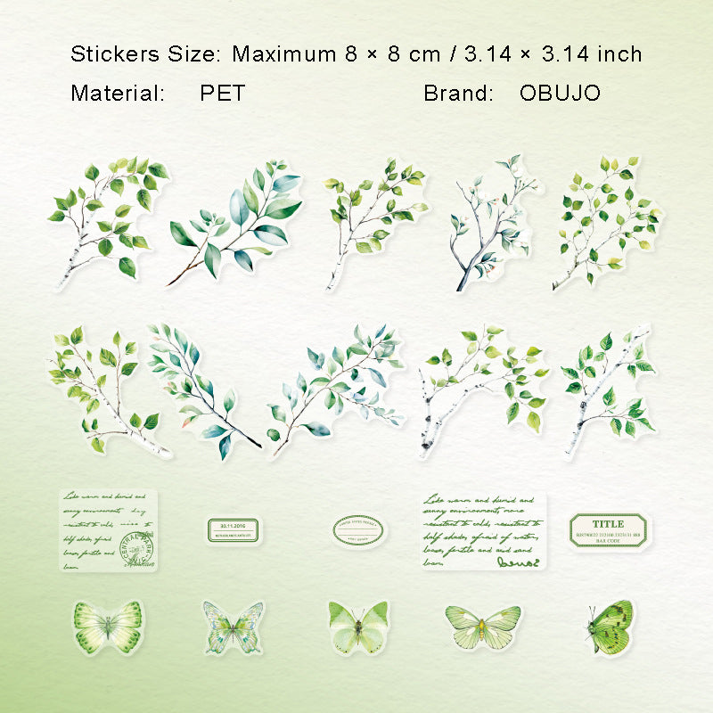 20 Pcs Branches Butterfly PET Stickers SYBB