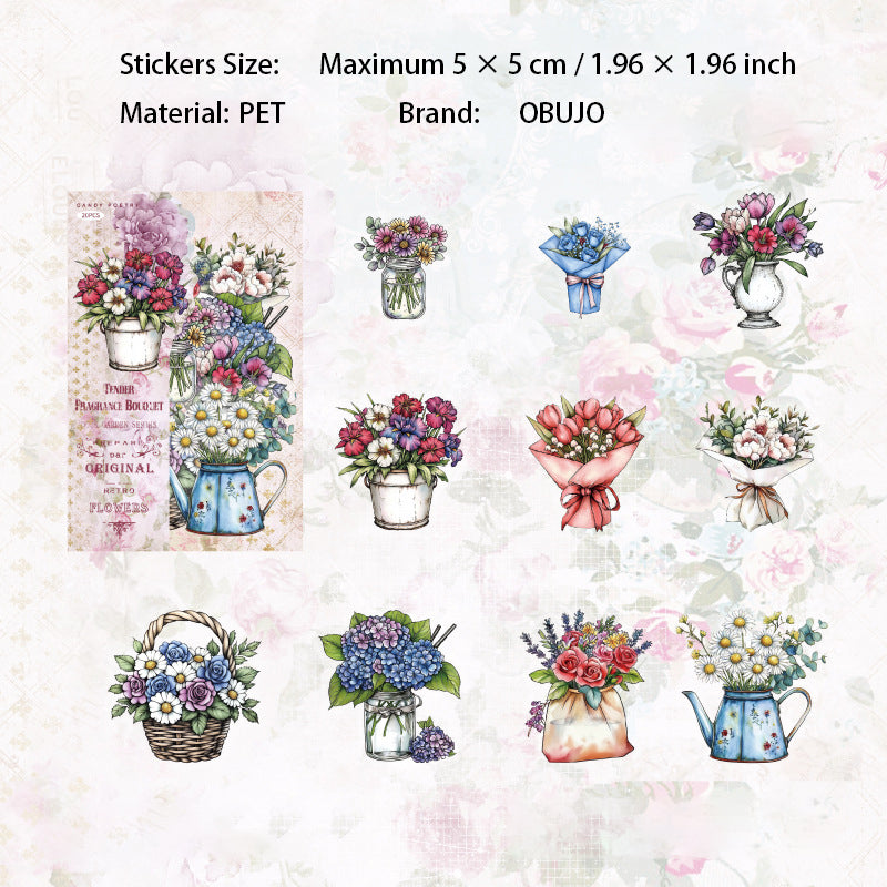 20 Pcs Floral Gadgets PET Stickers MAHY