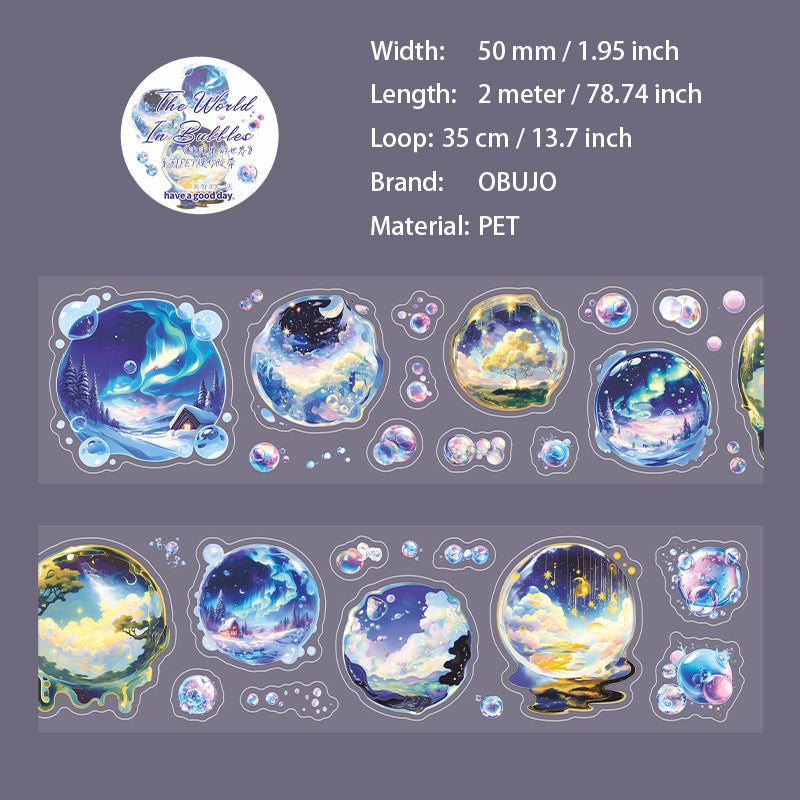 1 Roll Bubble World PET Stickers Tape PPLSJ