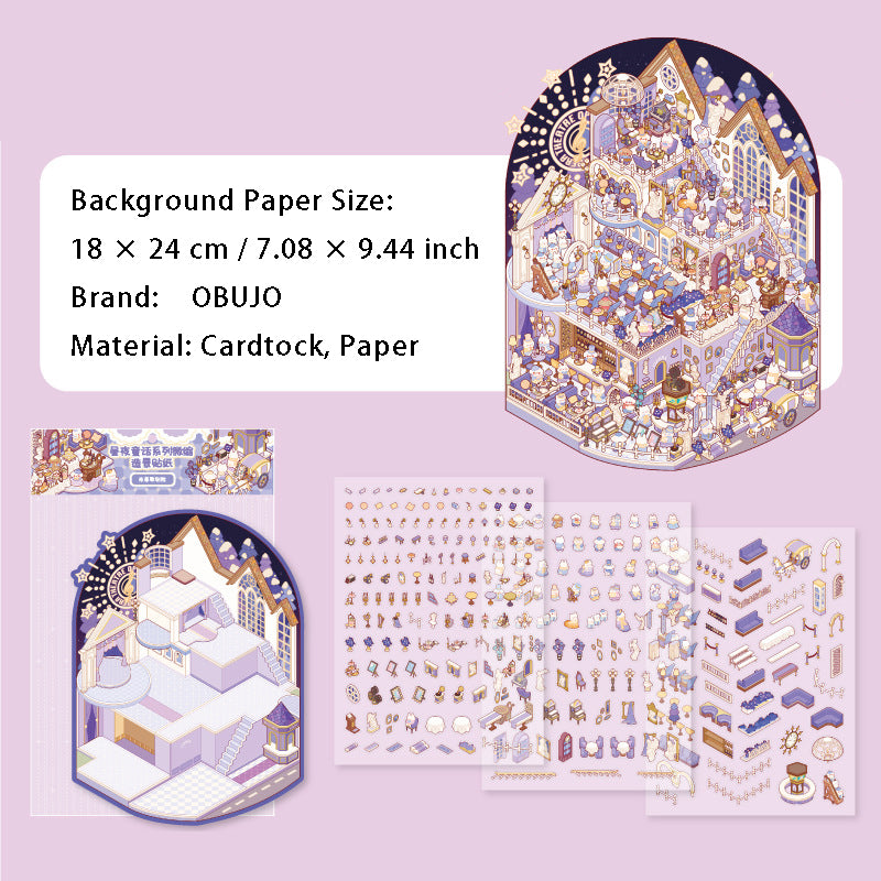 3D Shop House Scene DIY Stickers Kit ZYTH