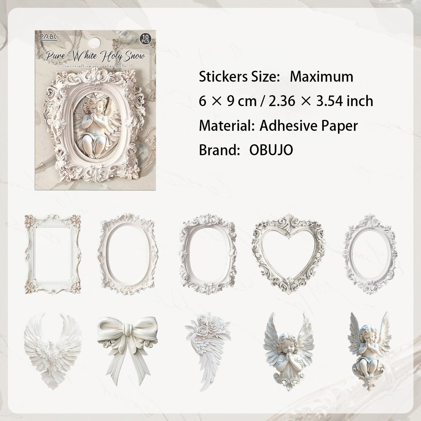 10 Pcs Aesthetic European Journal Stickers YZOF