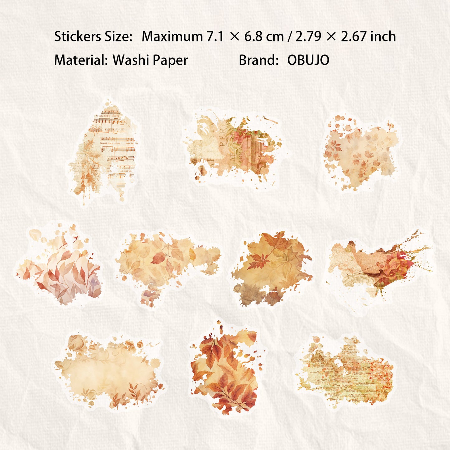 20 Pcs Watercolor Fragments Washi Stickers CYXL