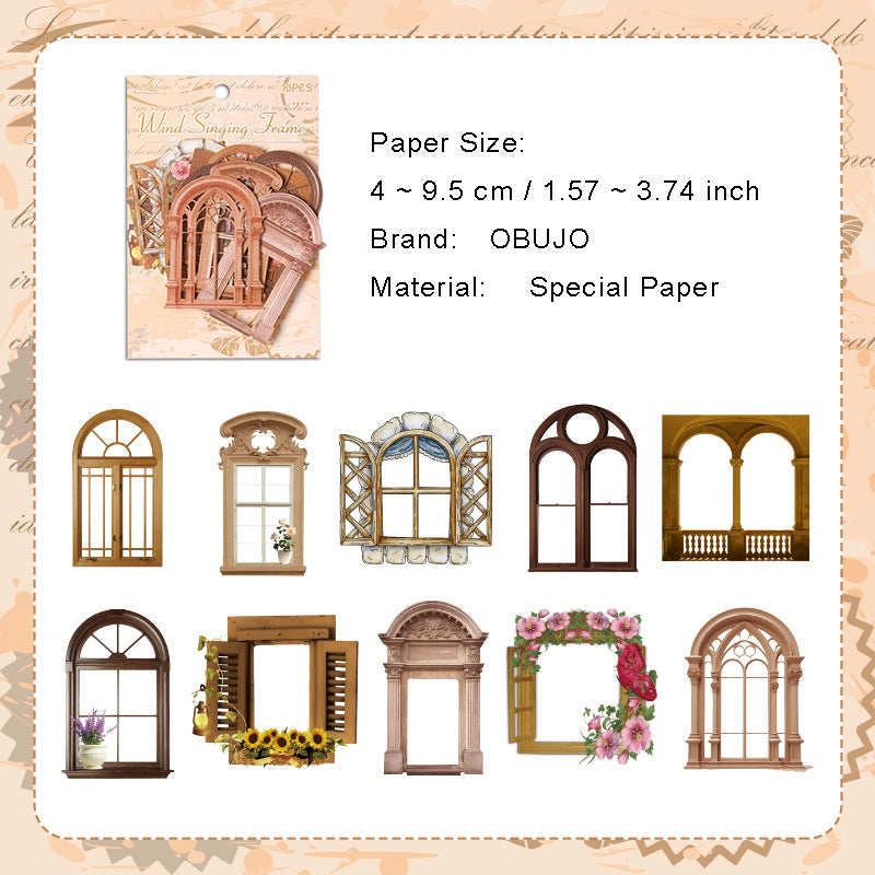 10 Pcs Windows Theme Scrapbook Paper JSZC