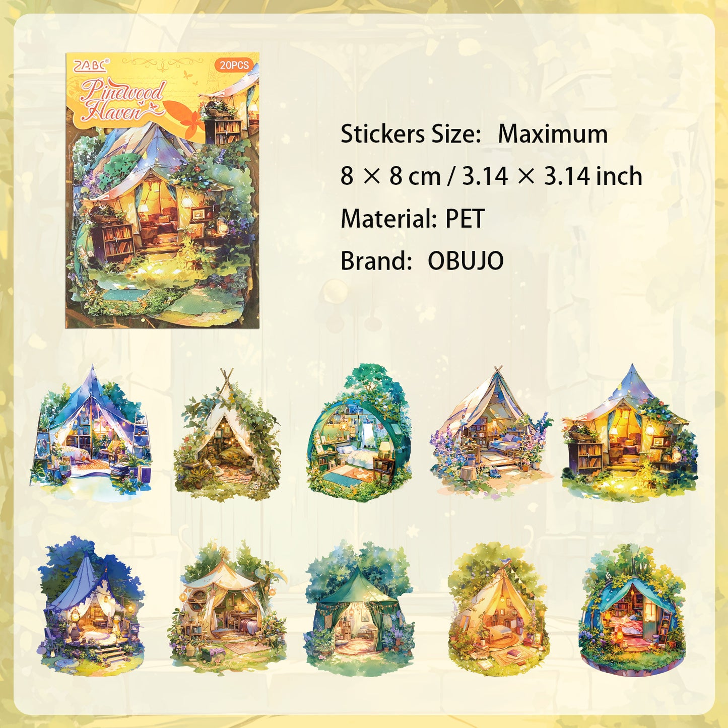 20 Pcs Magic Door House Window PET Stickers MLQY