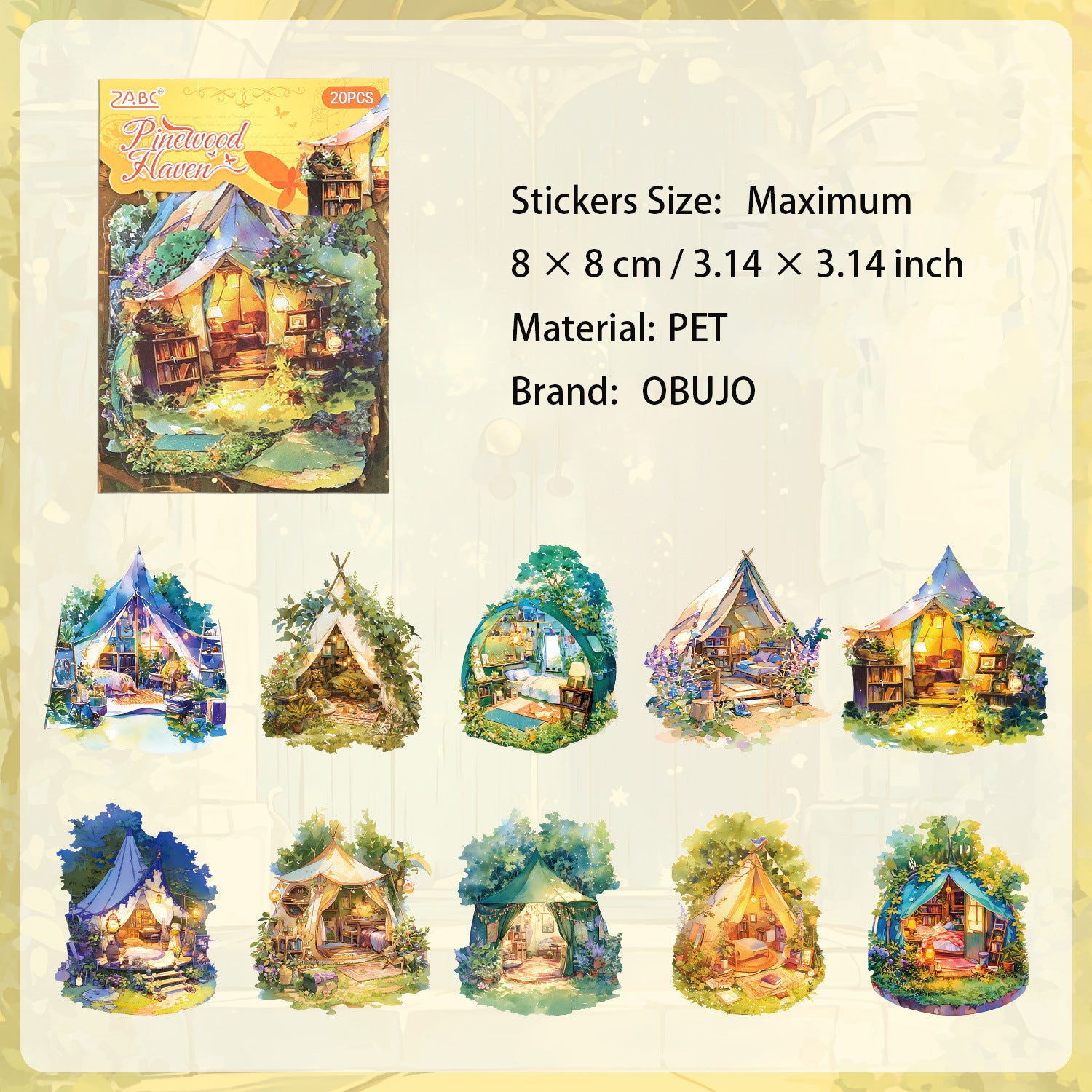 20 Pcs Magic Door House Window PET Stickers MLQY