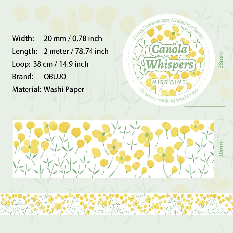 1 Roll Abstract Flowers Washi Tape HYJX