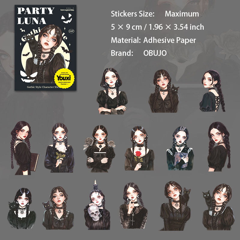 15 Pcs Halloween Party Girl Stickers LNPD