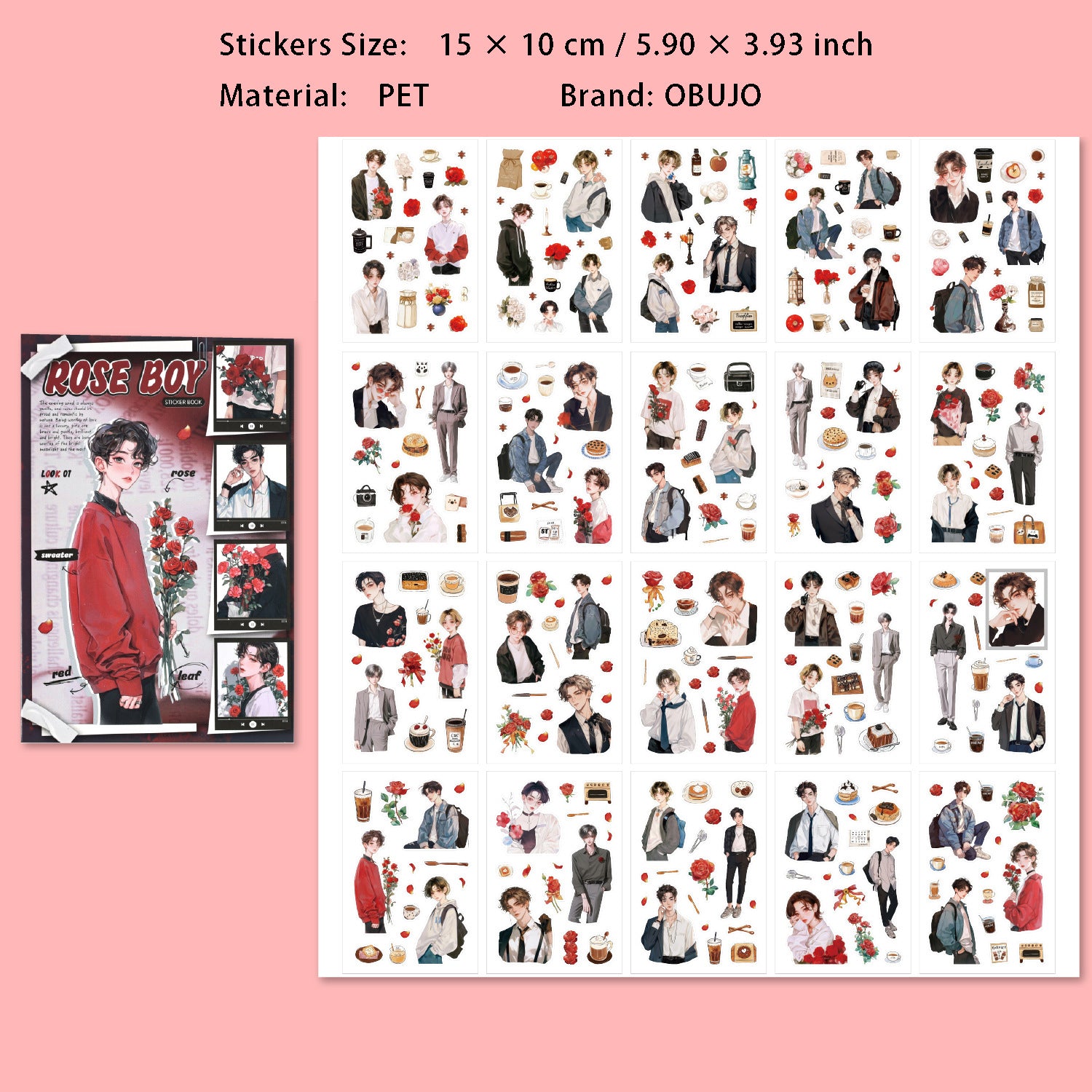 20 Pcs Flower Girl Boy Washi Stickers Book HYHS