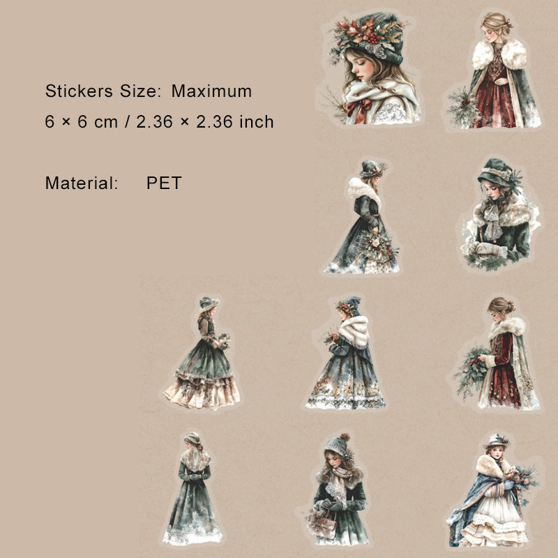 20 Pcs Vintage Lady PET Stickers CXJR