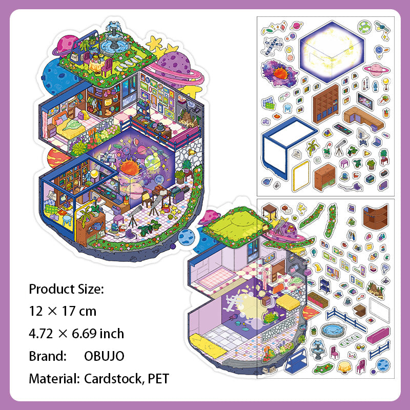 3D House Scene DIY Stickers Kit XJL09