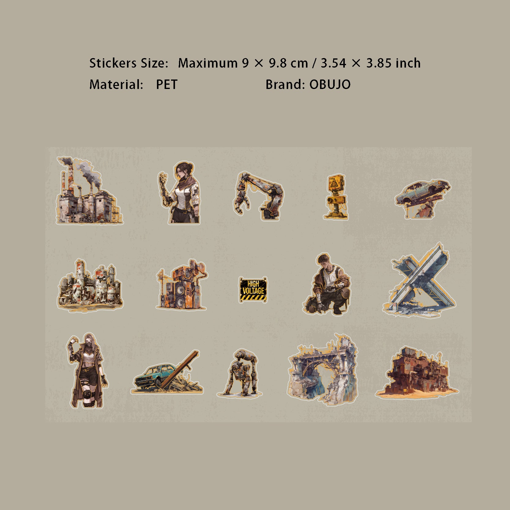 15 Pcs Fantasy PET Stickers FTRJ