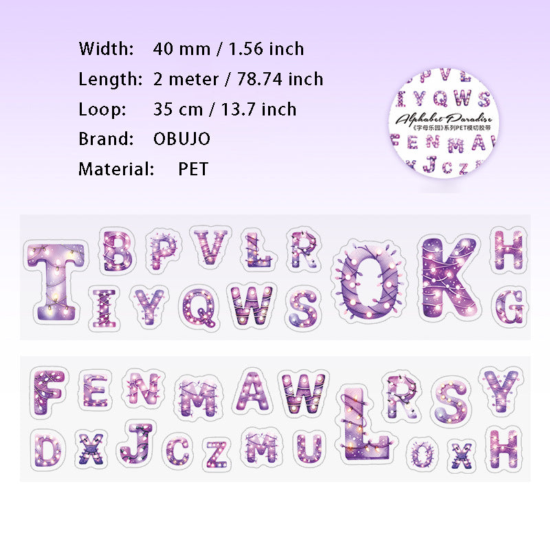 1 Roll Colorful Letter PET Stickers Tape ZMLY