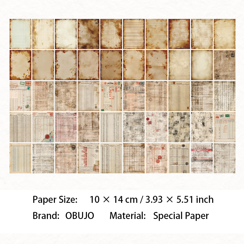 50 Sheets Vintage Junk Journal Paper FDZS