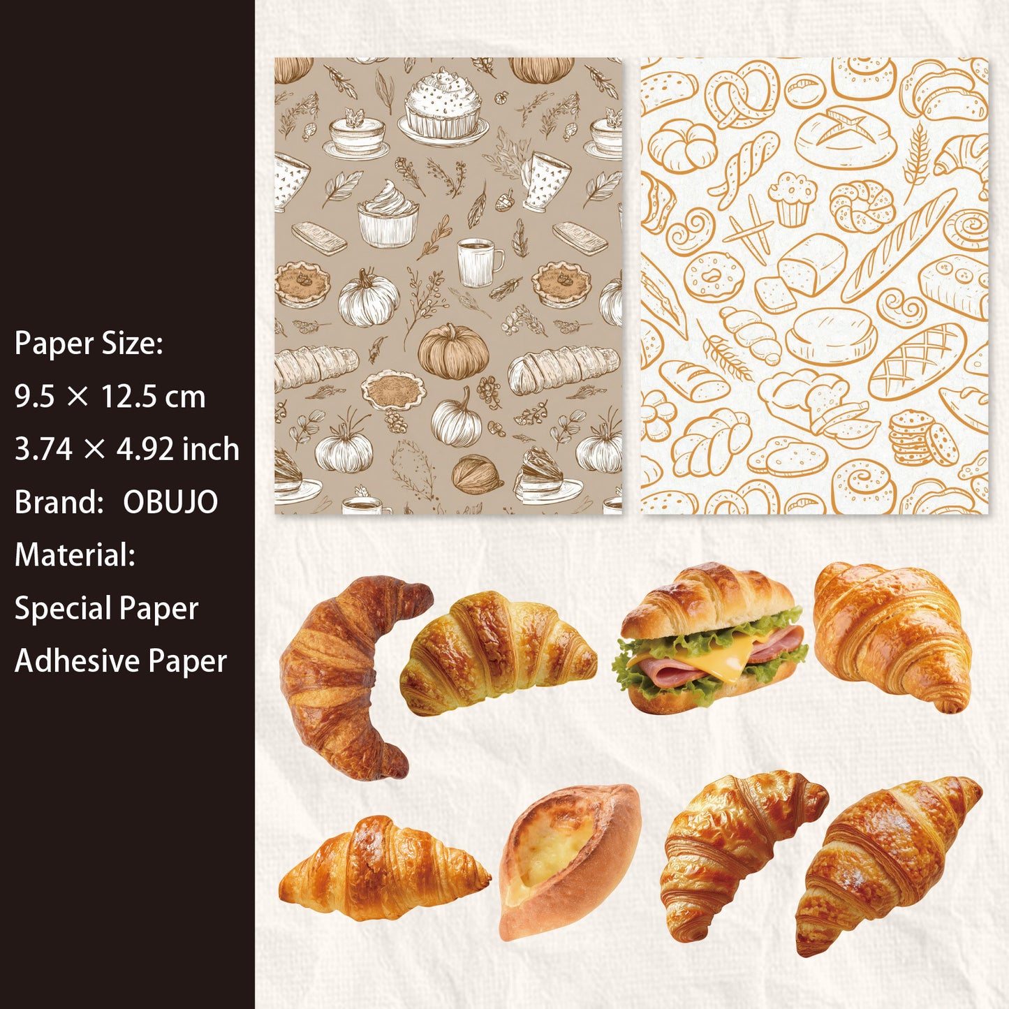 14 Pcs Baking Themed Journal Paper and Stickers MBWX