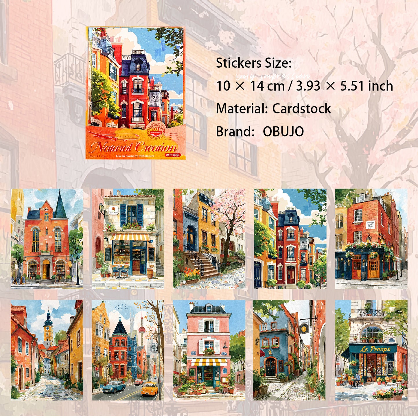 15 Pcs Seasonal Landscape Cardstock Stickers ZRZW