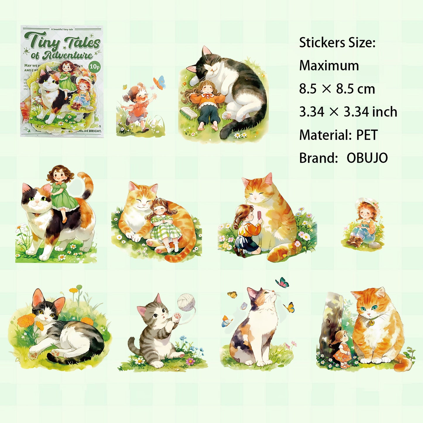 10 Pcs Fantasy Kids PET Stickers MNQYJ