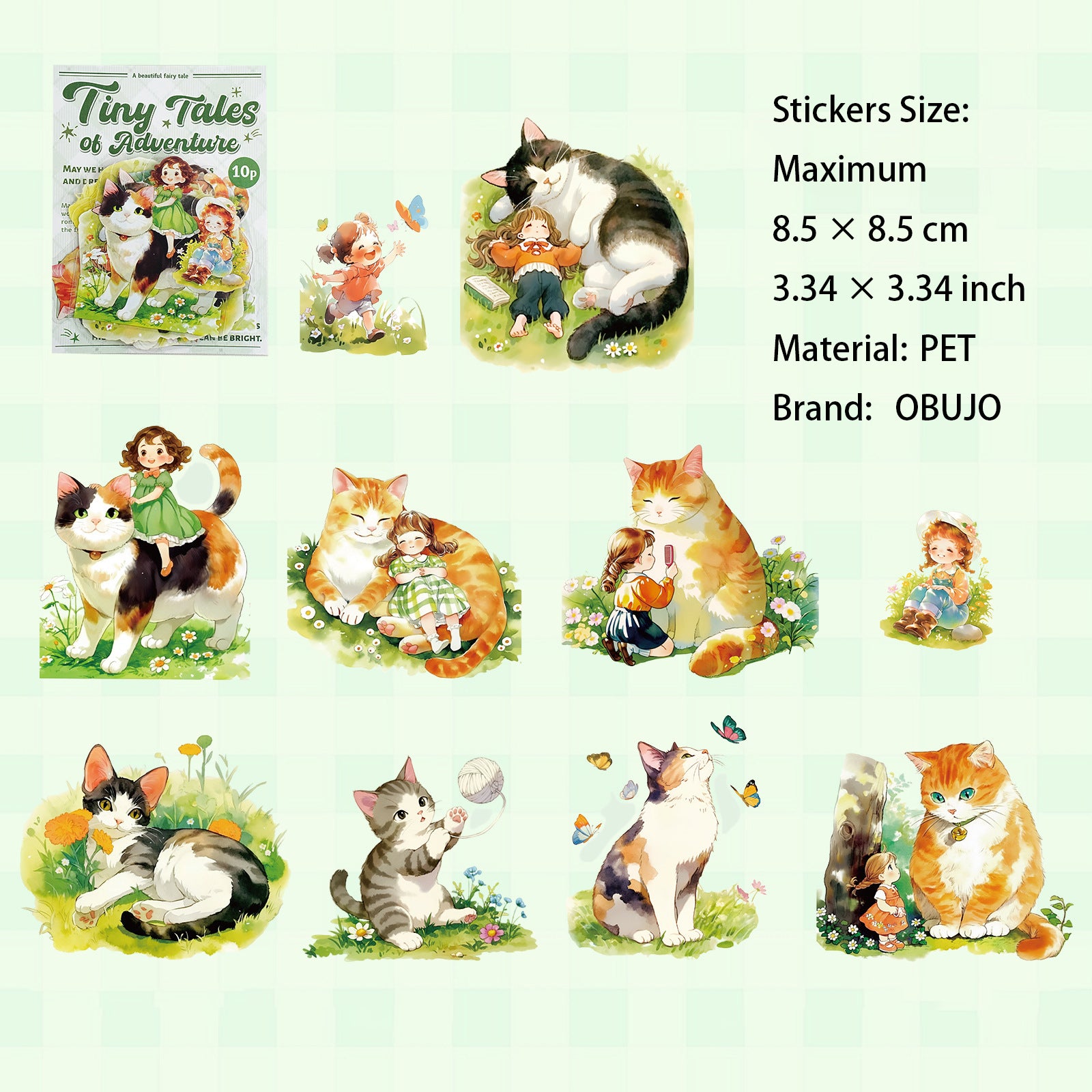 10 Pcs Fantasy Kids PET Stickers MNQYJ