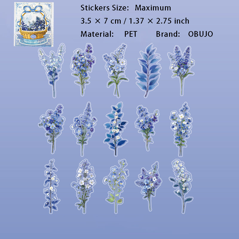 30 Pcs Flower PET Stickers HJSG