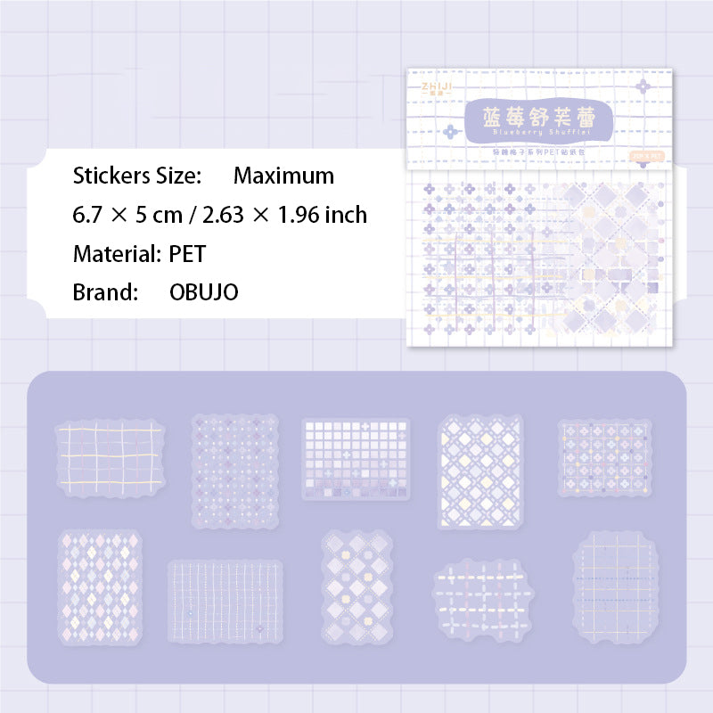 20 Pcs Grid Themed PET Stickers QTGZ