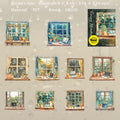10 Pcs Windows Landscape PET Stickers CBTY