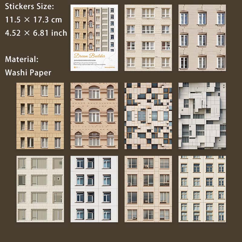 10 Pcs Wall Texture Scrapbook Stickers MXJZS