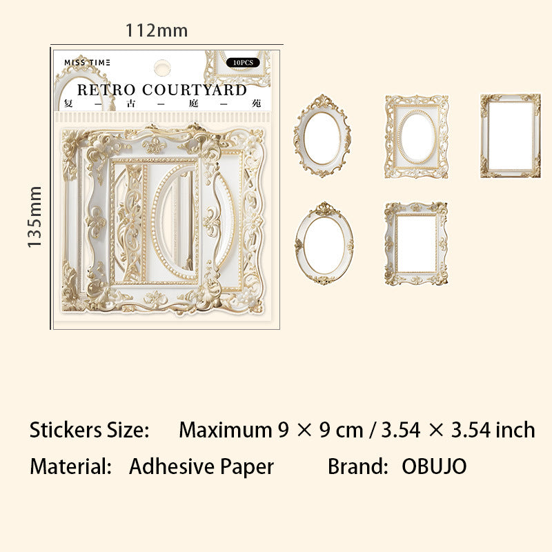 10 Pcs Vintage Frame Stickers GBQM