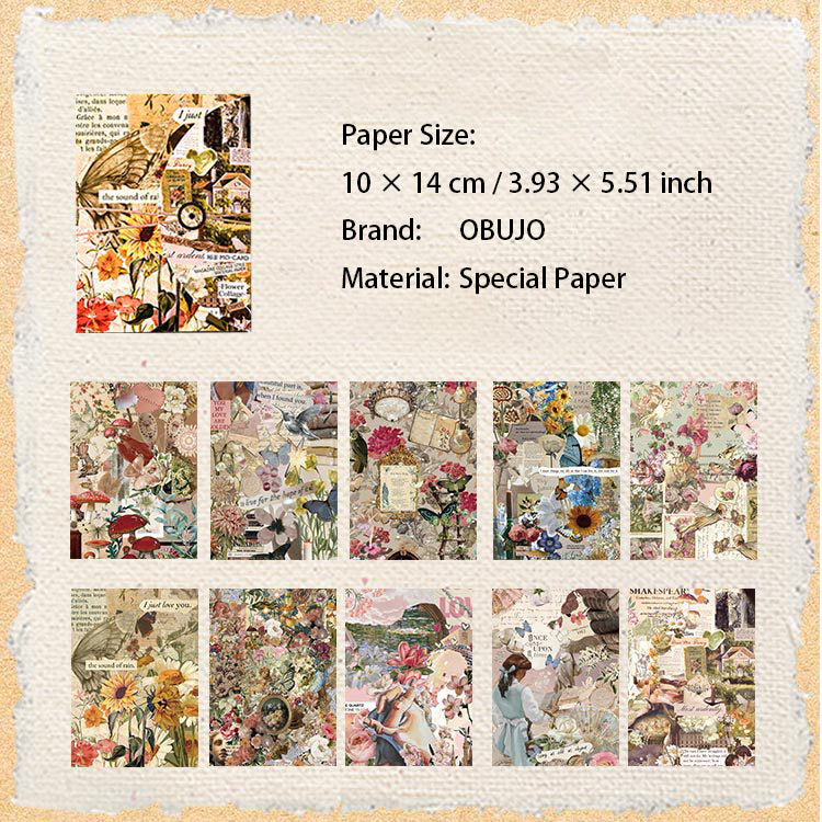 30 Sheets Vintage Collage Journal Paper PTGF