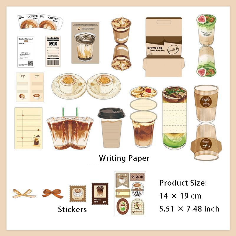 24 Pcs Food Theme Junk Journal Paper and Stickers Kit XXMC