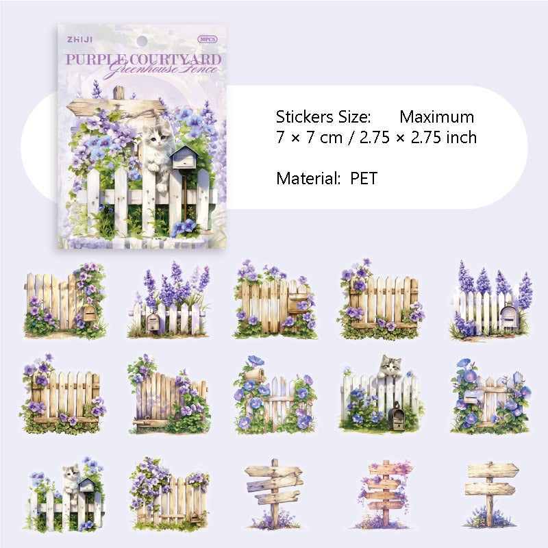 15 Pcs Garden Fence PET Stickers HFLS