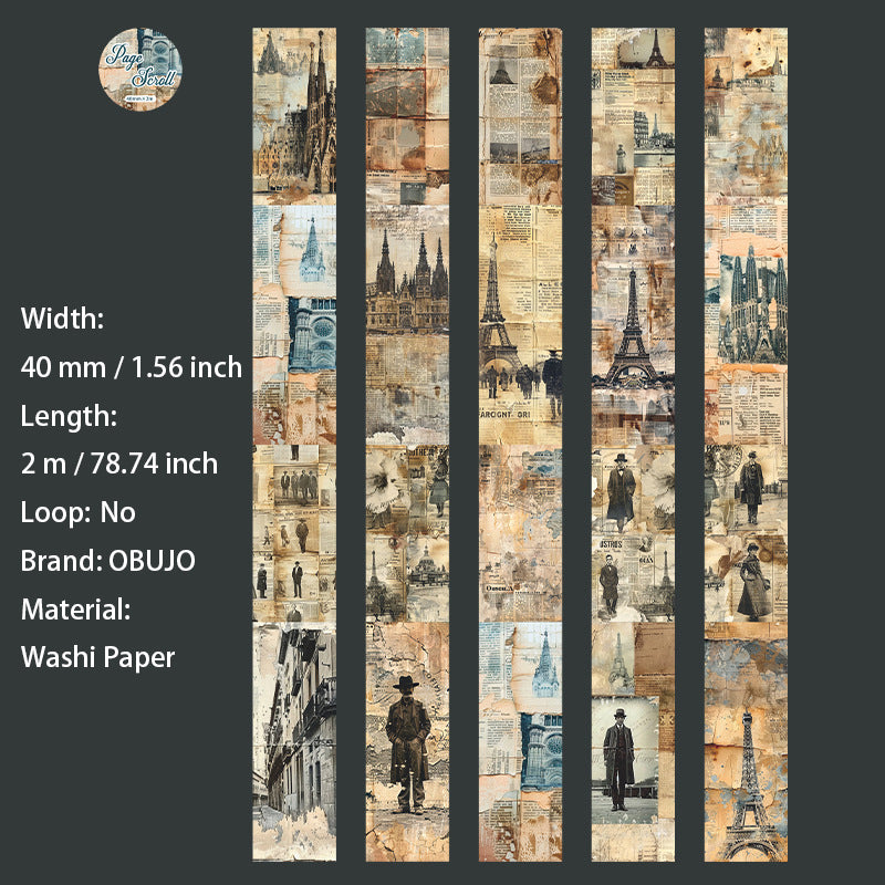 1 Roll Vintage Newspaper Washi Tape SYJC