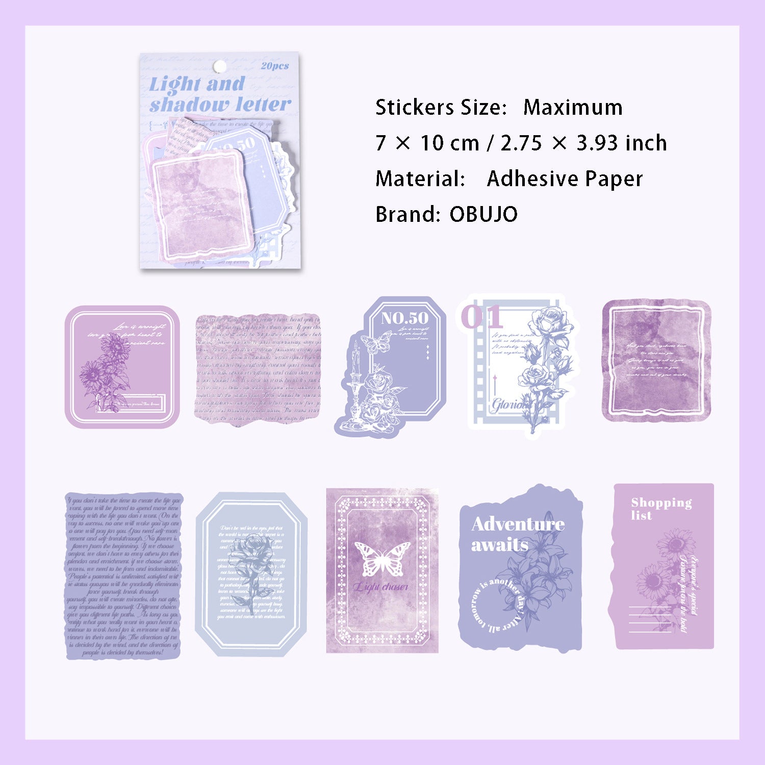 20 Pcs Vintage Journal Stickers GYXJ