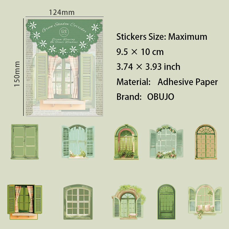 10 Pcs Window Themed Stickers HCZM