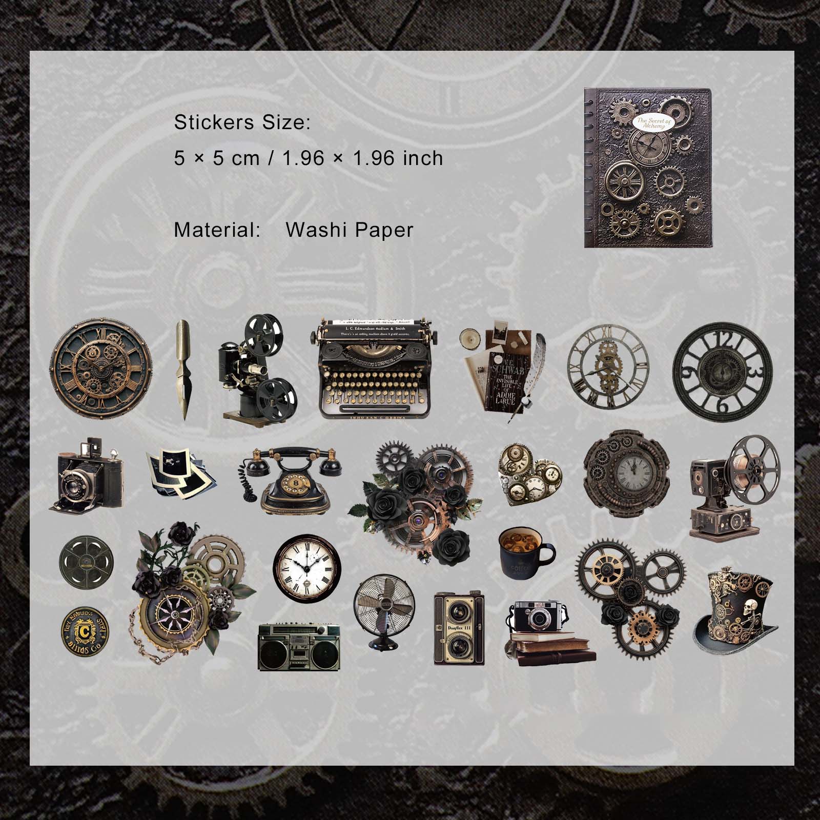 50 Pcs Vintage Gadgets Stickers LJMJ