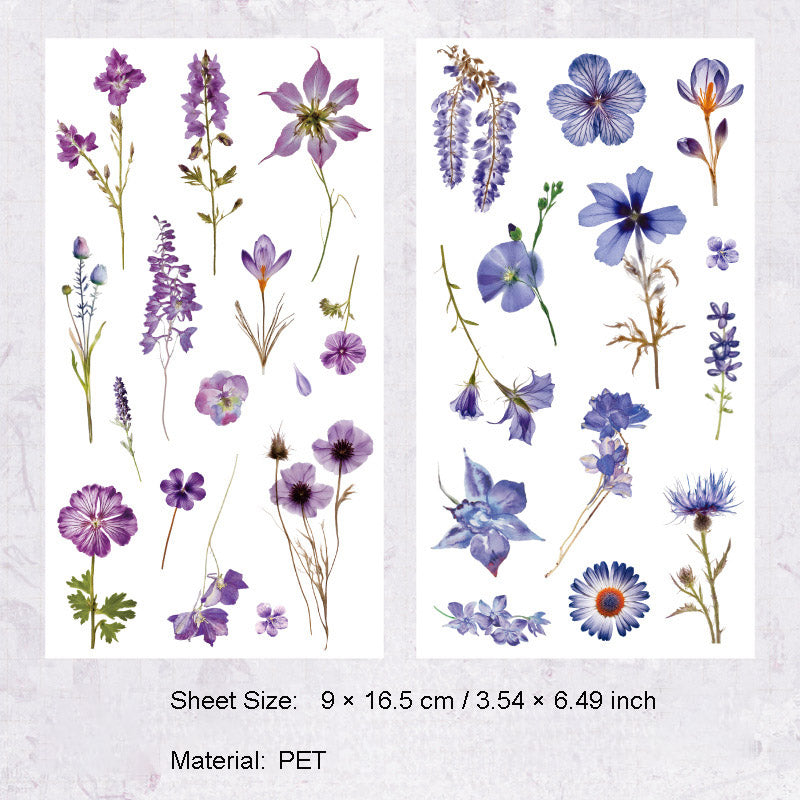 2 Sheets Pressed Flower Transfer Stickers HDLM