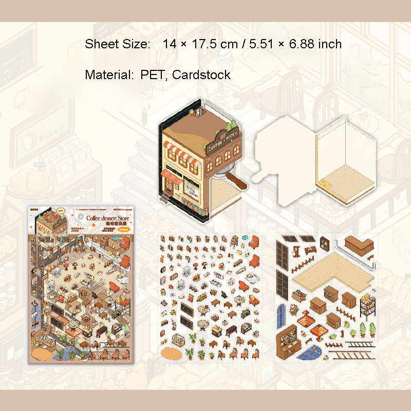 3D Shop Scene Stickers Kit WSXD