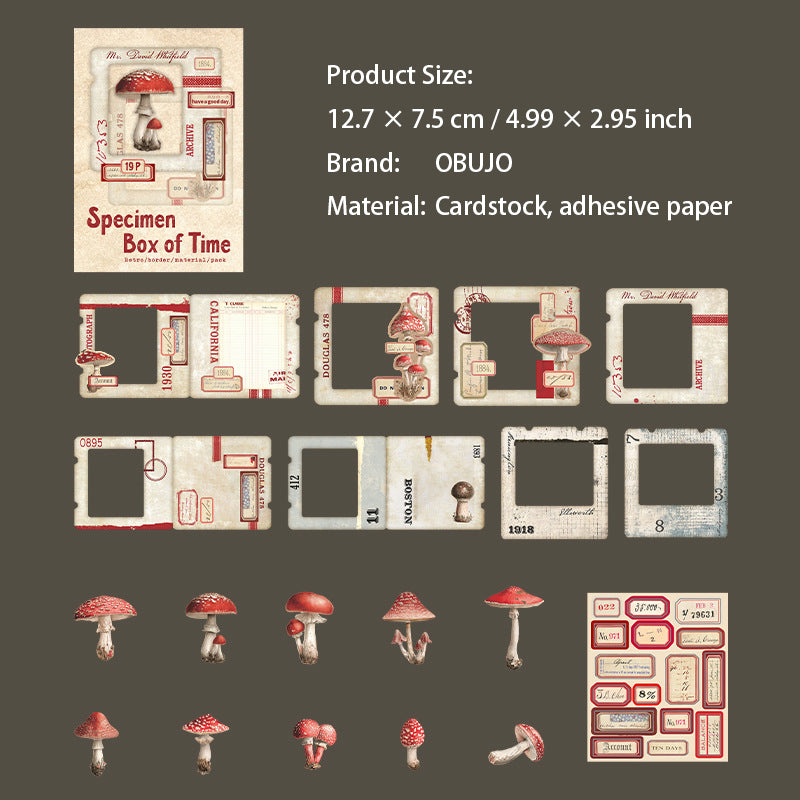 19 Pcs Vintage Frame Junk Journal Stickers SGBBX