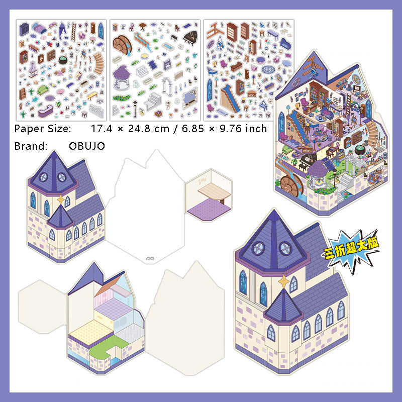 3D Shop Store Corner Scene DIY Stickers Kit XJL45