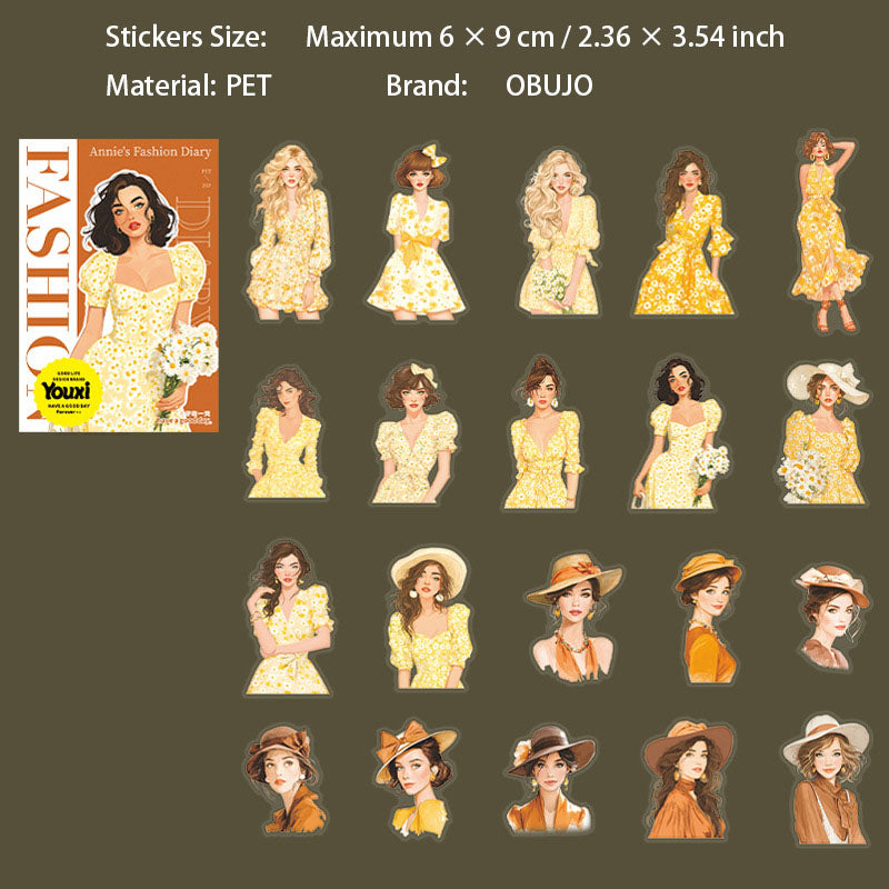 20 Pcs Urban Girl PET Stickers ANSSRJ