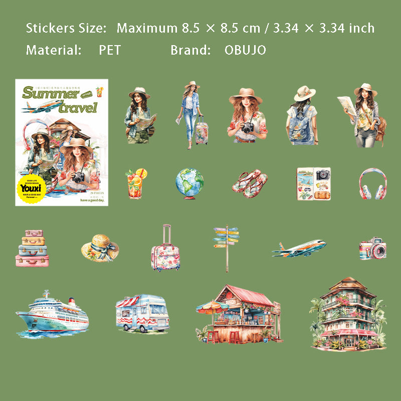 20 Pcs Travel Themed Stickers XRLC