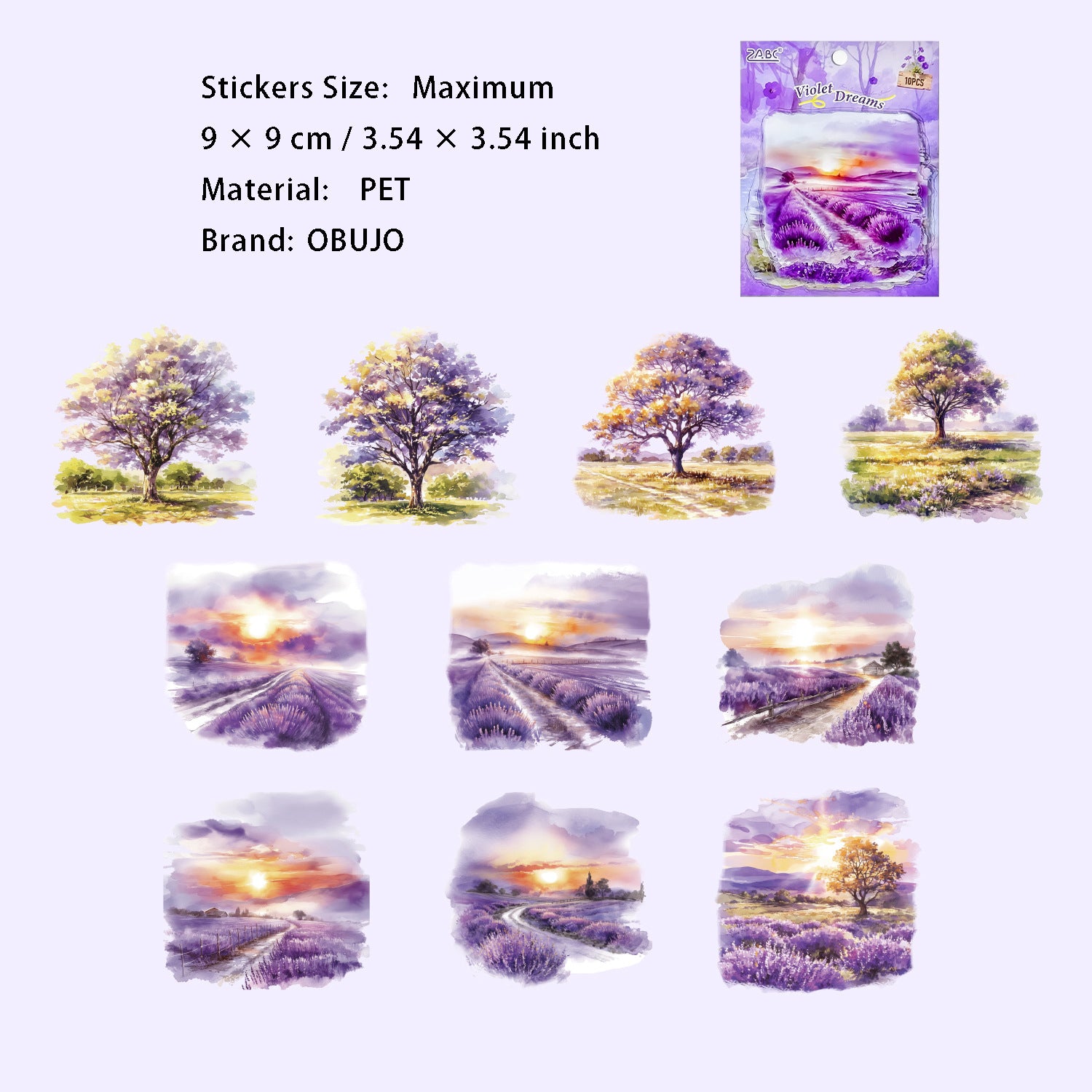 10 Pcs Seasonal Natural Landscape PET Stickers SJWY