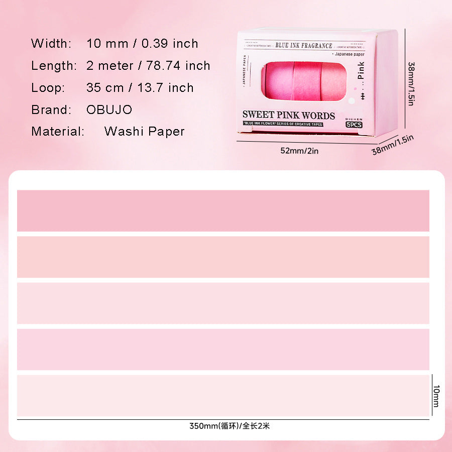 5 Rolls Basic Washi Tape Set QMHF