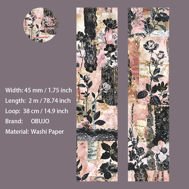 1 Roll Vitnage Junk Journal Washi Tape ZJJY