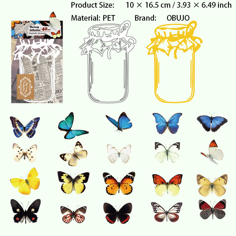 42 Pcs Butterfly Flower Under Sea Stickers MCSC