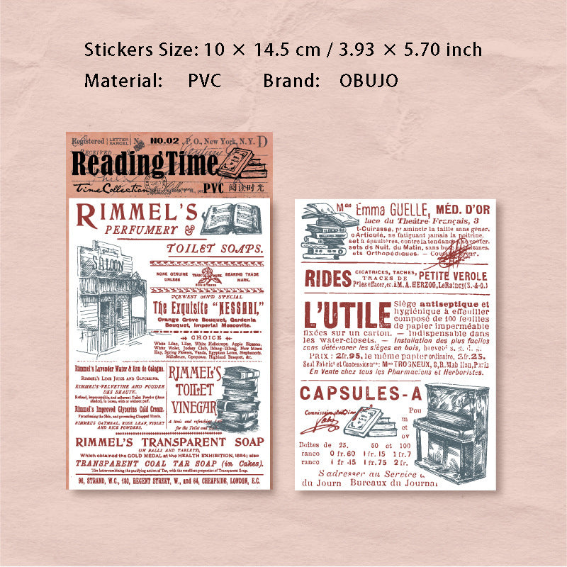 2 Sheets Vintage Handwriting Letter Transfer Stickers SGYJ