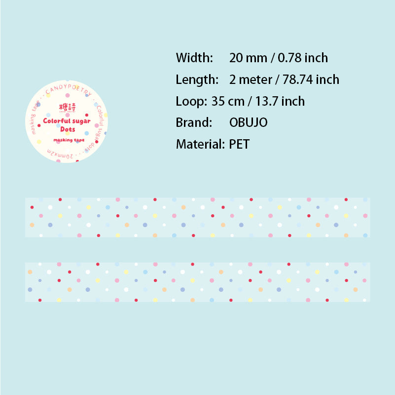 1 Roll Dot Themed PET Tape NYJS